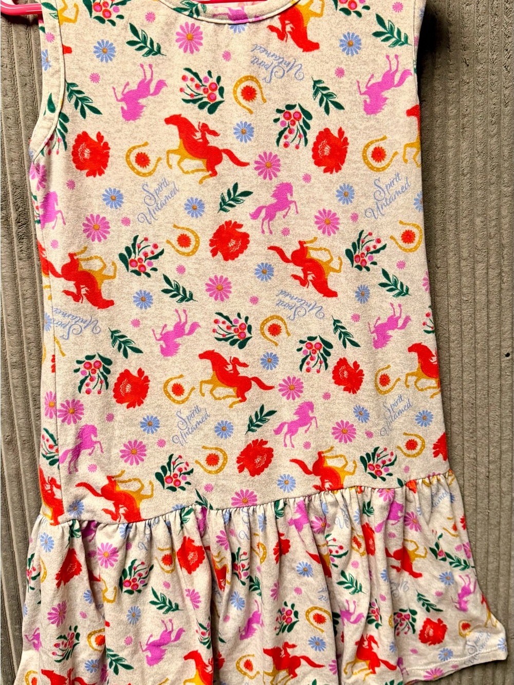 Spirit Multicolor Horse & Floral Ruffle Hem Dress
